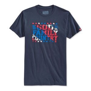 US Honor Mens God Family Country Graphic T-Shirt, Blue, NWT